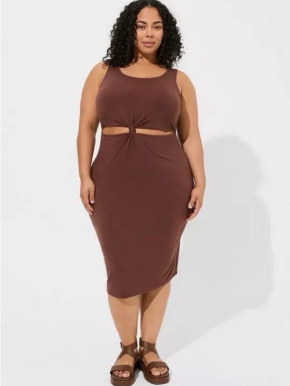 Torrid Midi Knot Front Tank Dress